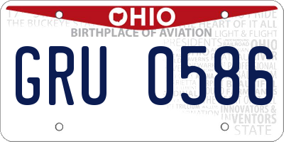 OH license plate GRU0586