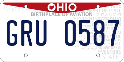 OH license plate GRU0587