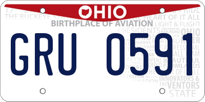 OH license plate GRU0591