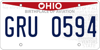 OH license plate GRU0594