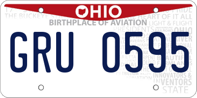 OH license plate GRU0595