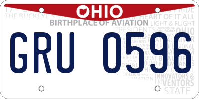 OH license plate GRU0596