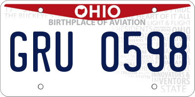 OH license plate GRU0598