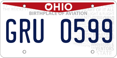 OH license plate GRU0599