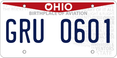 OH license plate GRU0601