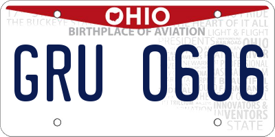 OH license plate GRU0606