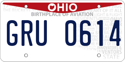 OH license plate GRU0614