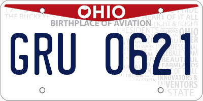 OH license plate GRU0621