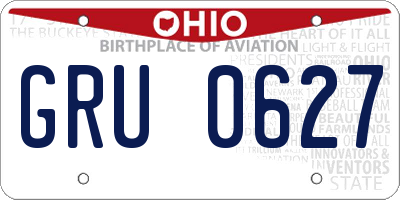 OH license plate GRU0627