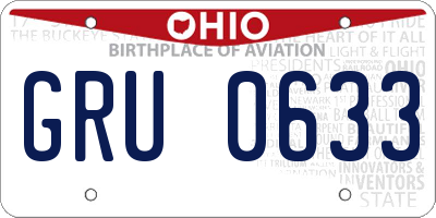 OH license plate GRU0633