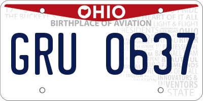 OH license plate GRU0637