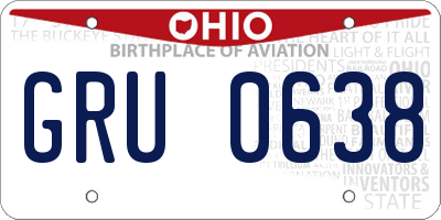 OH license plate GRU0638