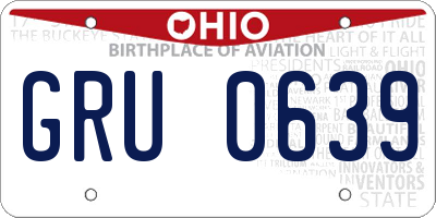 OH license plate GRU0639