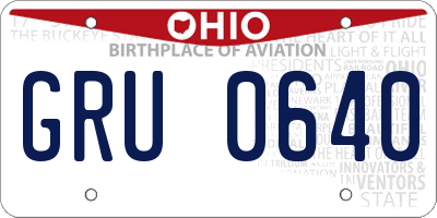 OH license plate GRU0640