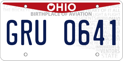 OH license plate GRU0641