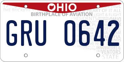 OH license plate GRU0642