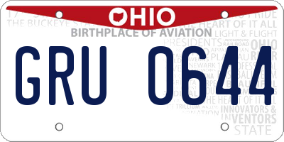 OH license plate GRU0644