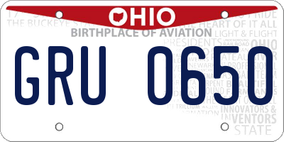 OH license plate GRU0650