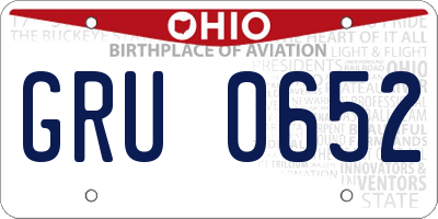 OH license plate GRU0652