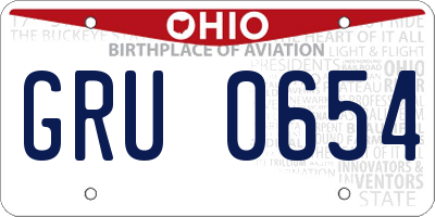 OH license plate GRU0654