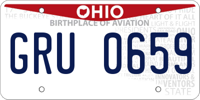 OH license plate GRU0659