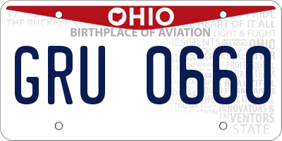 OH license plate GRU0660