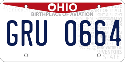 OH license plate GRU0664