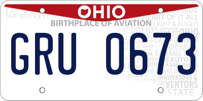 OH license plate GRU0673