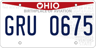 OH license plate GRU0675