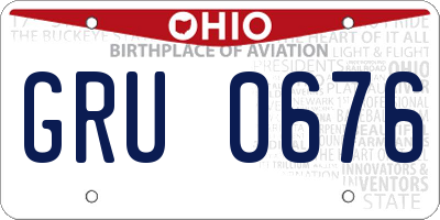 OH license plate GRU0676