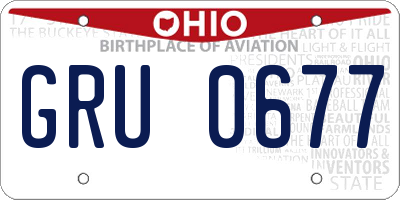 OH license plate GRU0677