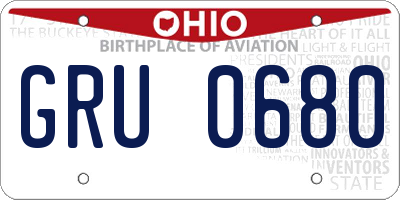 OH license plate GRU0680