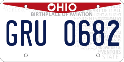 OH license plate GRU0682