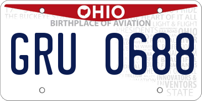 OH license plate GRU0688