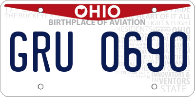 OH license plate GRU0690