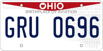 OH license plate GRU0696