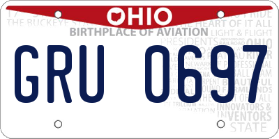 OH license plate GRU0697