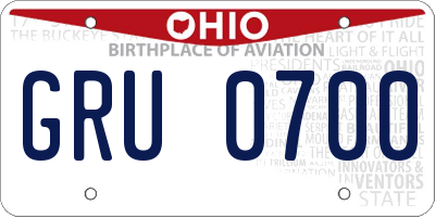 OH license plate GRU0700