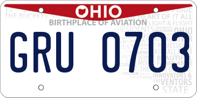 OH license plate GRU0703