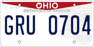 OH license plate GRU0704