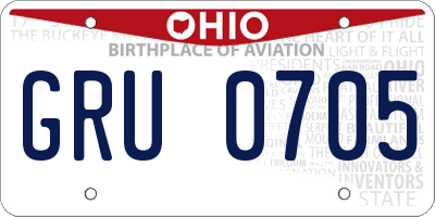 OH license plate GRU0705