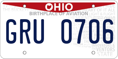 OH license plate GRU0706