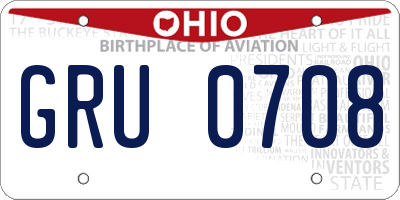 OH license plate GRU0708