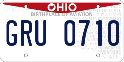 OH license plate GRU0710