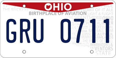 OH license plate GRU0711