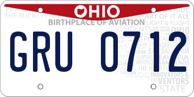 OH license plate GRU0712