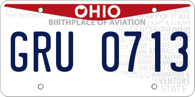 OH license plate GRU0713