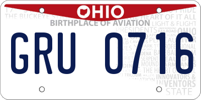 OH license plate GRU0716