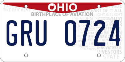 OH license plate GRU0724