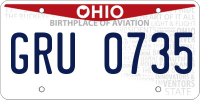 OH license plate GRU0735